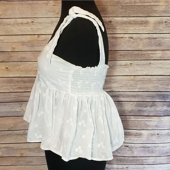 BP white embroidered tie strap peplum tank - Picture 7 of 7